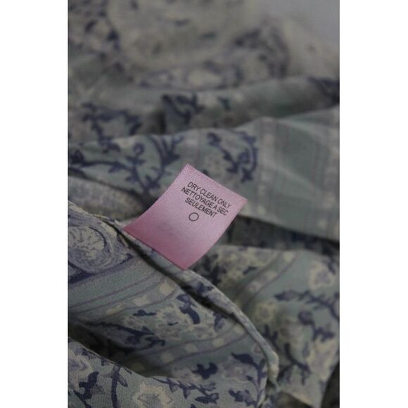 Calypso Saint Barth Womens Long Sleeve Silk Floral Tunic Shirt Gray Blue Size XS - Picture 6 of 6